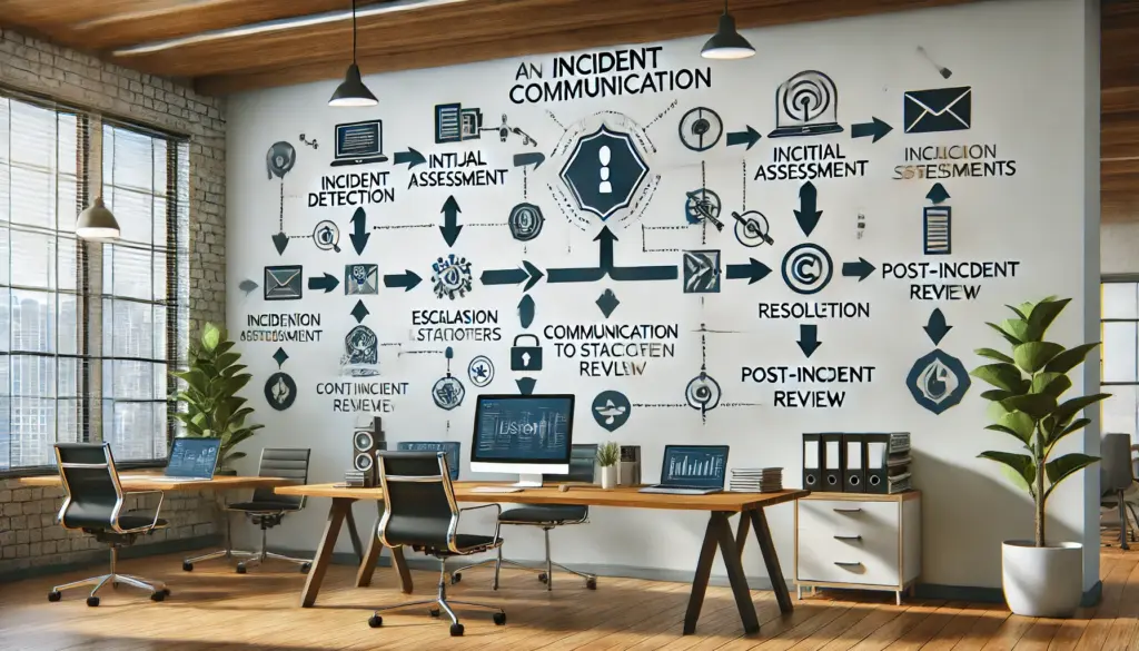 Diagram of an incident communication workflow