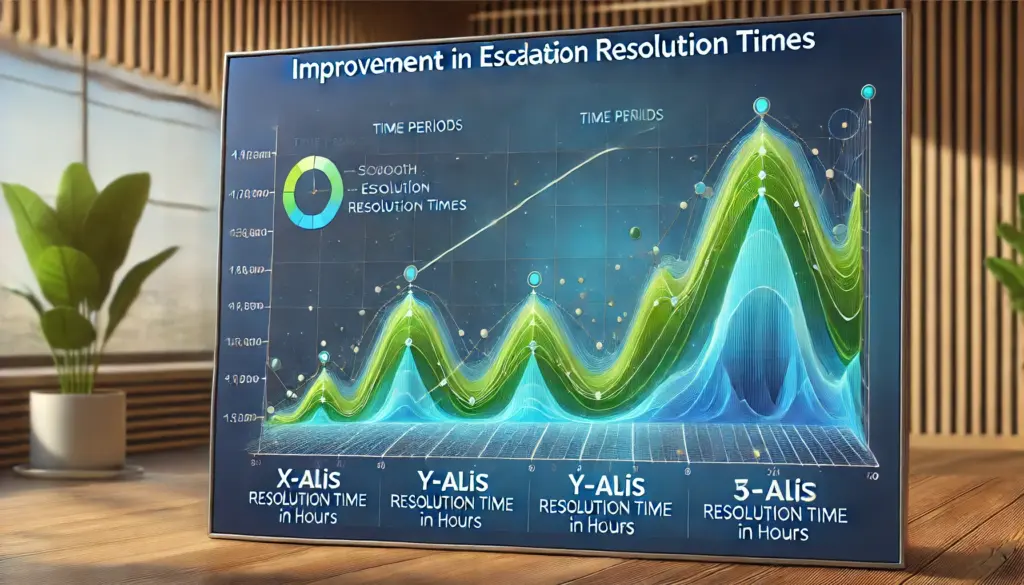 Graph showing improvement in escalation resolution times